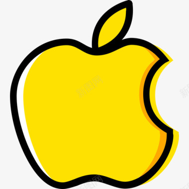 苹果苹果社交媒体4黄色图标图标