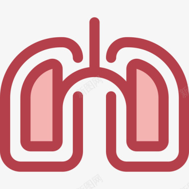 肺部4号医院红色图标图标