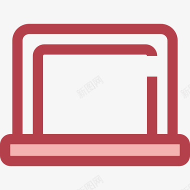 笔记本电脑教育1红色图标图标