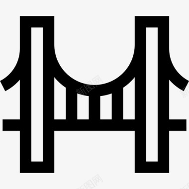 金门大桥地标7直线图标图标