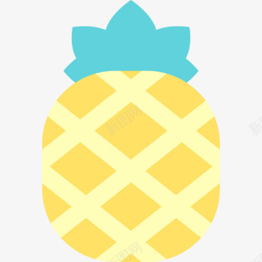 菠萝食品和餐厅元素扁平图标图标