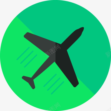 圆形UI飞机机场图标圆形平面图标