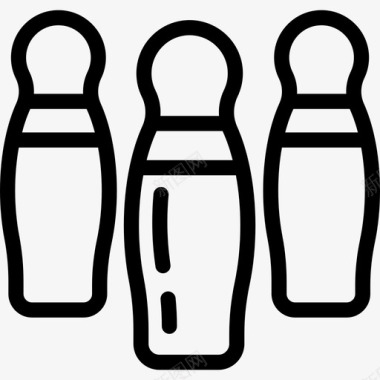 保龄球瓶运动图标集直线型图标