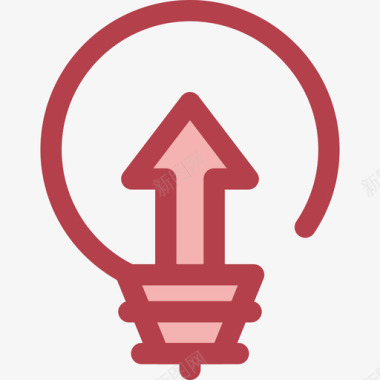 灯泡创业和新业务4红色图标图标