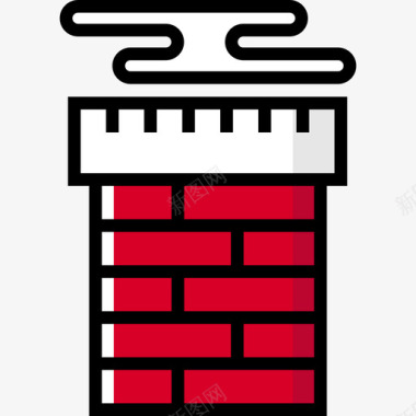 圣诞文案设计烟囱圣诞13线性颜色图标图标