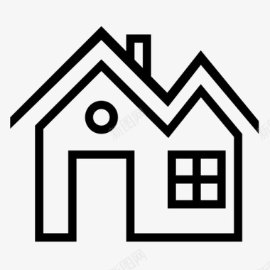 房屋设计房屋建筑物平房图标图标