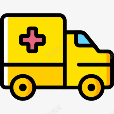 救护车4号运输机黄色图标图标