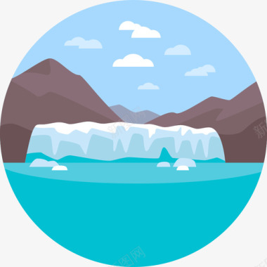 平坦冰川景观7平坦图标图标