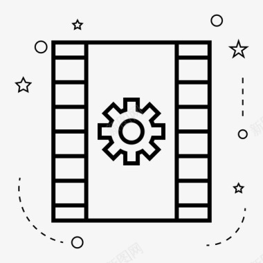 星空电影齿轮电影工艺图标图标