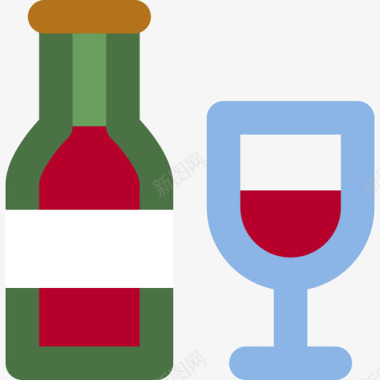 葡萄酒烧烤元素淡味图标图标
