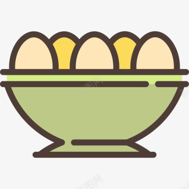 鸡蛋线性颜色农业元素线性颜色图标图标