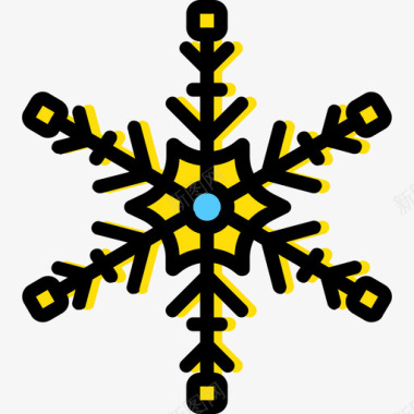 雪花冬天黄色图标图标
