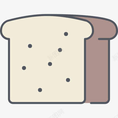 面包食物16彩色图标图标
