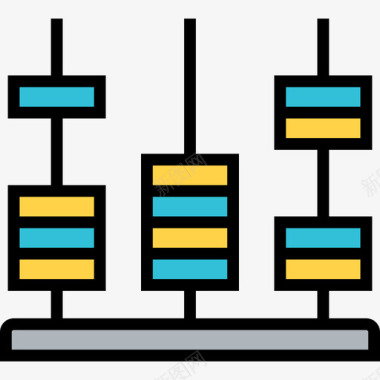 古算盘算盘办公室和设备线颜色图标图标