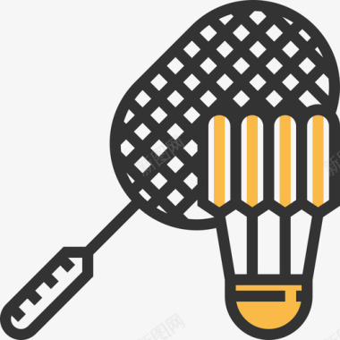 羽毛球运动器材2黄影图标图标