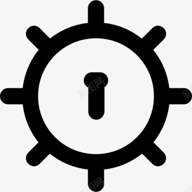 公共标识安全钥匙孔安全图标集合粗体圆形图标