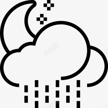 下雨22号天气线性图标图标