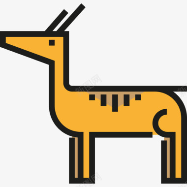 瞪羚动物2线性颜色图标图标