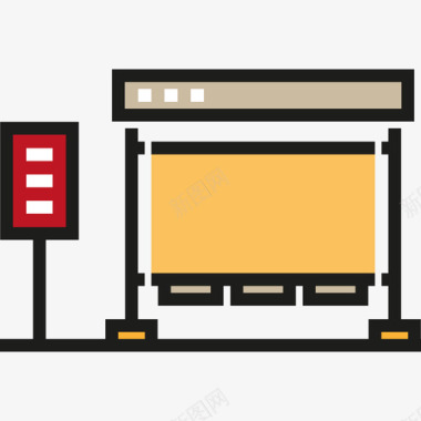 公交地铁标识公交车站城市2线形颜色图标图标