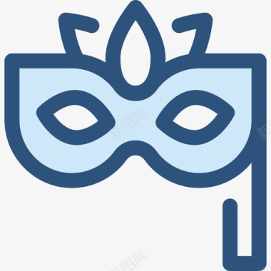 狂欢节面具假日12蓝色图标图标