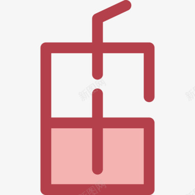 苏打水食品和餐厅6红色图标图标