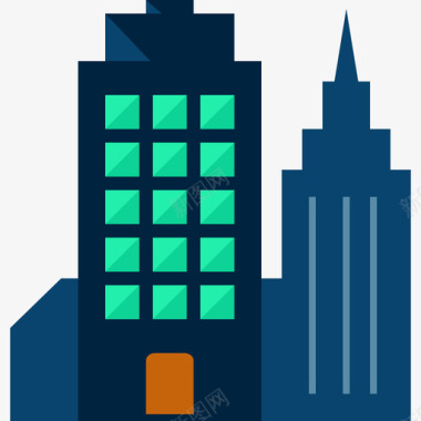 大学标志城市景观商务8公寓图标图标