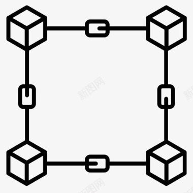 区块链ppt区块链连接加密货币图标图标
