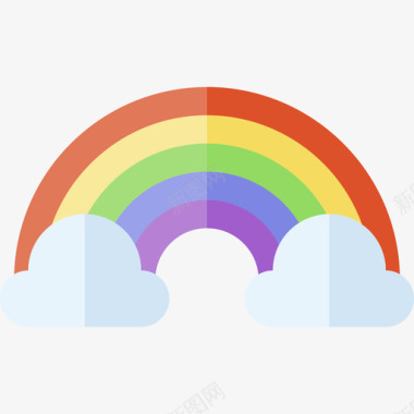 彩虹条纹彩虹10号天气平坦图标图标