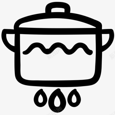 煮锅食物热图标图标