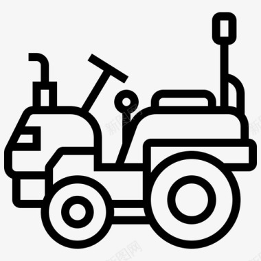 小型拖拉机运输车辆图标图标