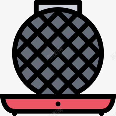 华夫饼华夫饼电子和电器颜色图标图标