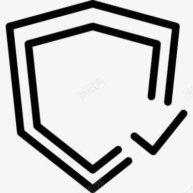 公共标识安全屏蔽安全7线性图标图标