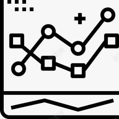 上升折线图折线图学校图标集合直线图标