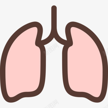 鸡肺肺医学图标颜色图标