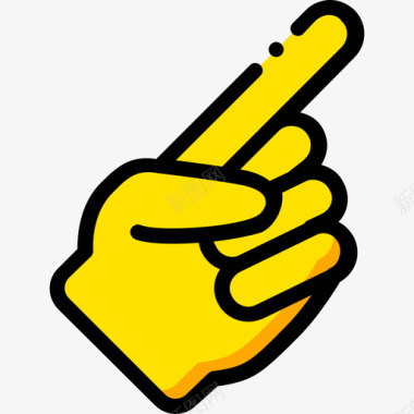 指向手手势7黄色图标图标