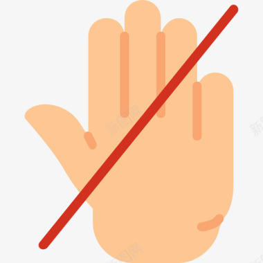 禁止手势6平淡图标图标