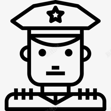 警察扁平化人物警察人物集直系图标图标