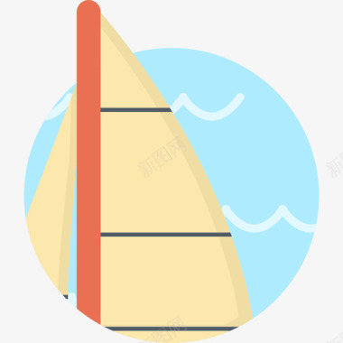 帆船交通色彩运动元素图标图标