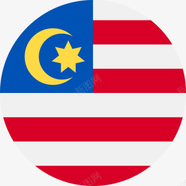 马来西亚国旗圆形图标图标