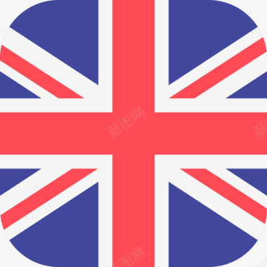 英国国际旗帜3圆形方形图标图标