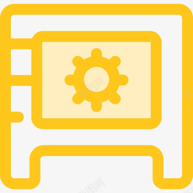 奶黄色保险箱商务和办公室3黄色图标图标