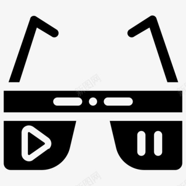 扁平化3D眼镜智能眼镜3d眼镜虚拟眼镜图标图标