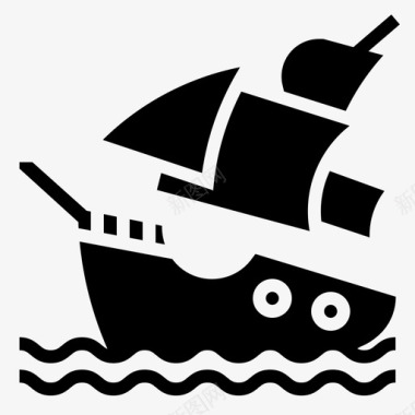 沉船巡航海盗图标图标