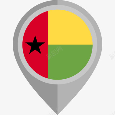 圆形时间轴几内亚比绍国旗圆形图标图标