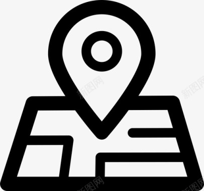 旅行必备品地图导游位置图标图标