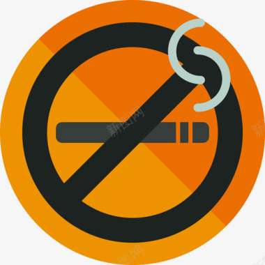 吸烟器禁止吸烟机场标志圆形平面图标图标
