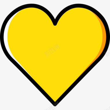 爱情浪漫生活方式3黄色图标图标