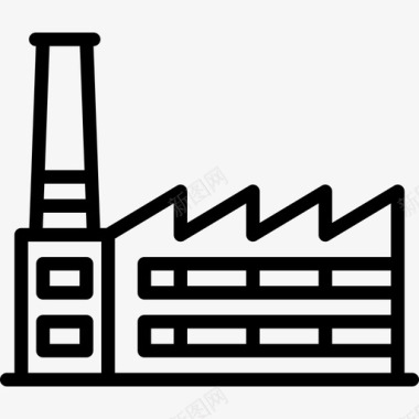 行业15年工厂行业图标集合线性图标