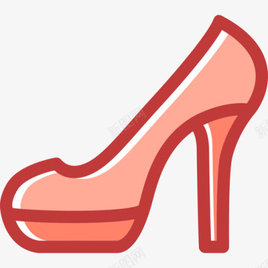 高跟鞋时尚女性和美容系列图标图标
