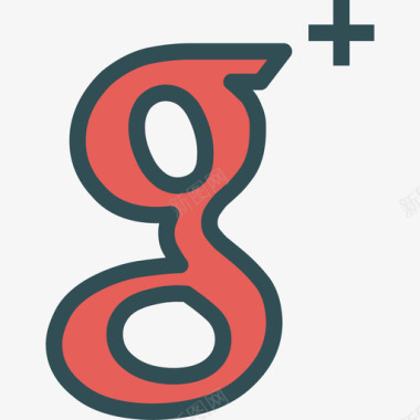 GooglePlus品牌线性颜色图标图标